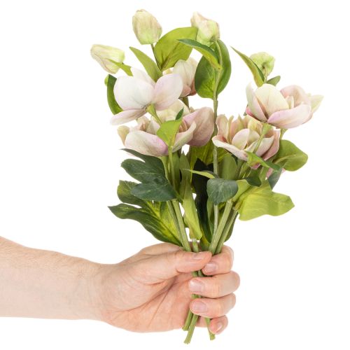 Christmas rose artificial flower decoration, 30cm bunch of 4 pieces | Floristik24.ie