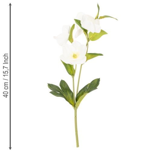 Christmas Rose Artificial Flower White Decorative Artificial Flower Bunch, 40cm, 4 Pieces | Floristik24.ie