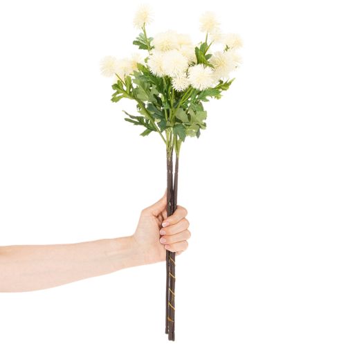 Artificial chrysanthemum flower, creamy white bunch, decorative branch, large 56cm, 4 pieces | Floristik24.ie