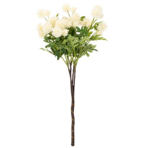 Artificial chrysanthemum flower, creamy white bunch, decorative branch, large 56cm, 4 pieces | Floristik24.ie