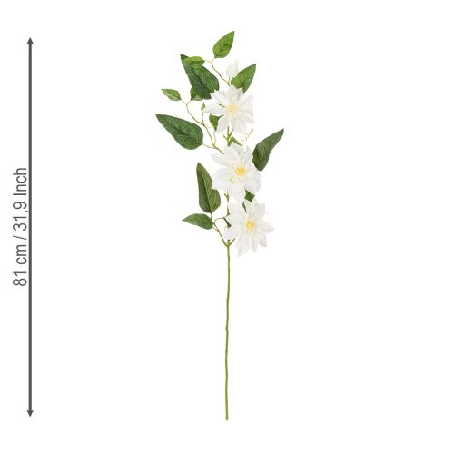 Product Artificial clematis branch with blossoms for elegant and low-maintenance decoration, 81cm, 2 pieces