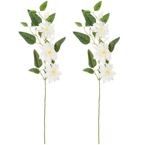 Product Artificial clematis branch with blossoms for elegant and low-maintenance decoration, 81cm, 2 pieces