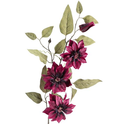 Clematis artificial 3 flowers artificial flowers Bordeaux 81cm 2pcs
