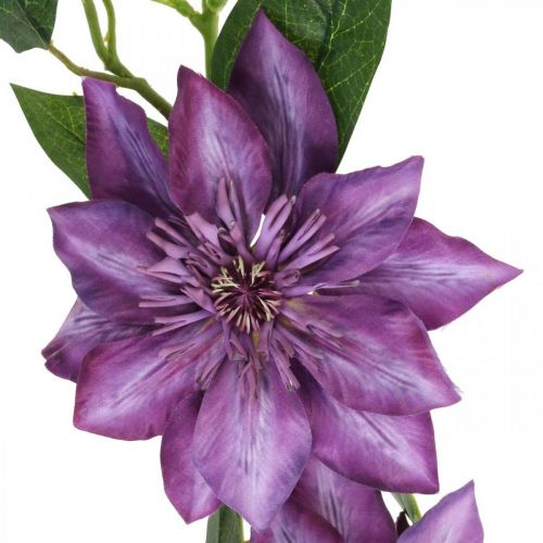 Product Artificial clematis, silk flower, decorative branch with clematis flowers violet L84cm