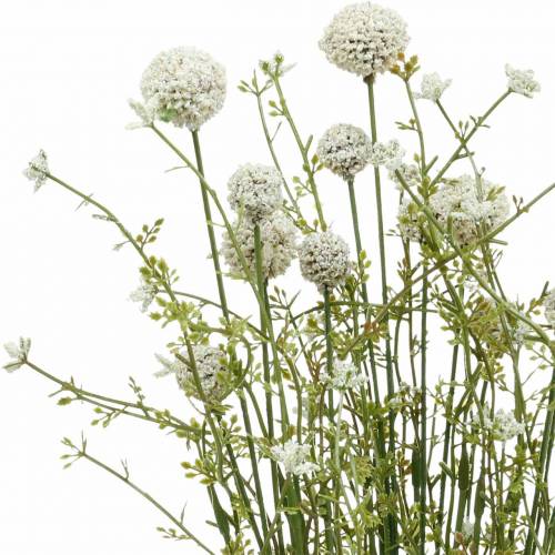 Floristik24 Artificial drumstick white craspedia bundle drying bouquet 3pcs