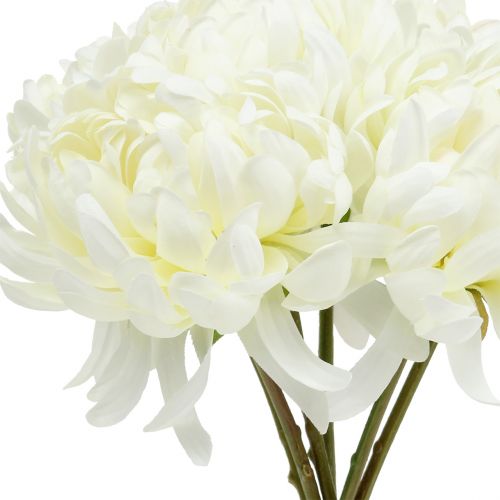 Floristik24 Decorative Chrysanthemum Bouquet White 28cm 6 Pcs