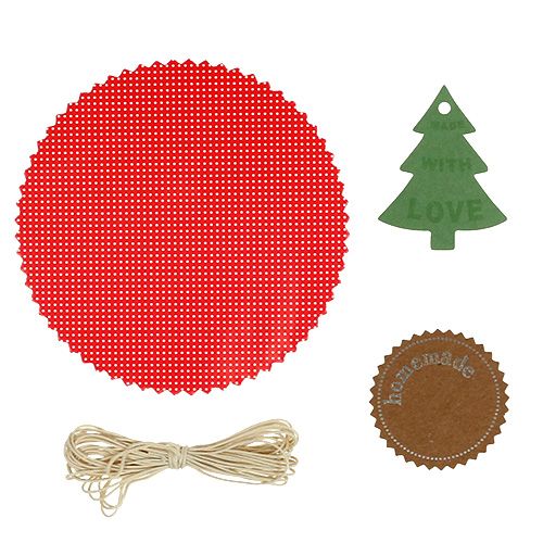 DIY decoration set for jam jar with cord 48 pieces