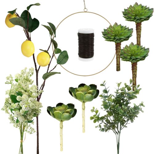 Floristik24 DIY box decoration with lemon decoration for hanging Ø40cm