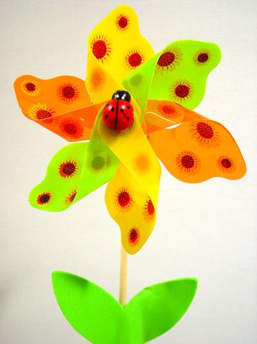 Floristik24 Windmill with ladybird on stick 7.5cm 18 pcs