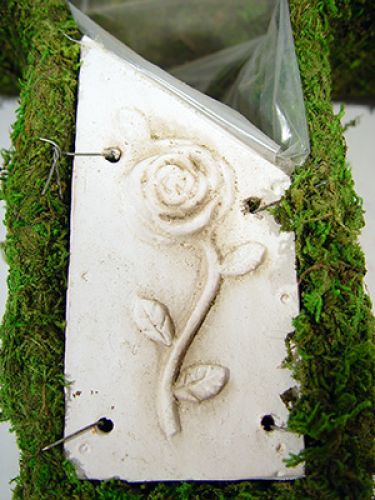 Floristik24 Plant cross moss 44x32cm with ceramic plate