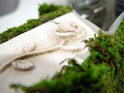 Floristik24 Plant cross moss 44x32cm with ceramic plate