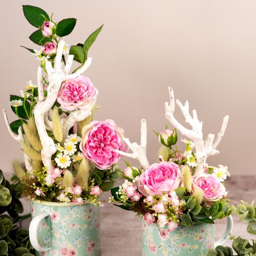 Product Rose branch silk roses artificial branch roses pink cream 79cm