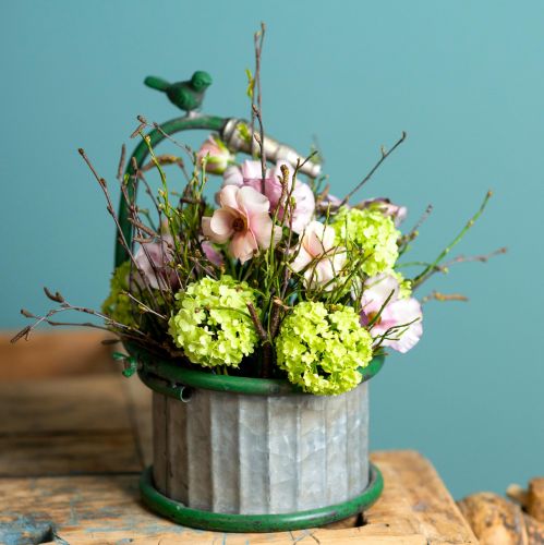 Floristik24 Planter metal rain barrel bird balcony decoration Ø15.5cm