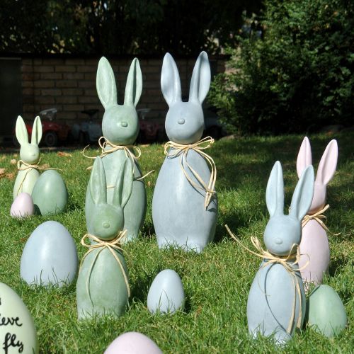 Product Easter bunnies green H29cm 2pcs