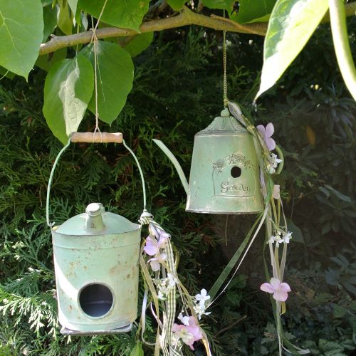 Floristik24 Birdhouse oil barrel antique green Ø17cm H23cm