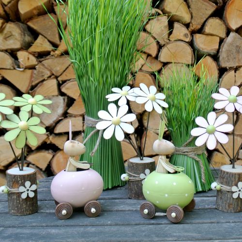 Floristik24 Bunny in the egg car 15cm x 8cm x 7.5cm 3pcs