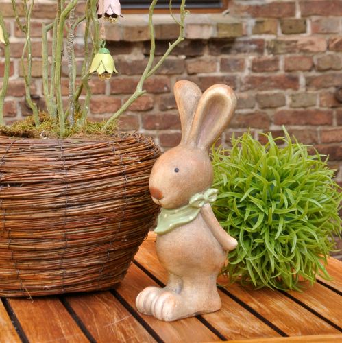 Product Easter bunny with scarf brown, green 26cm 2pcs