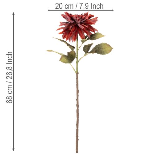 Artificial dahlia flower with long stem, 68cm | Floristik24.ie