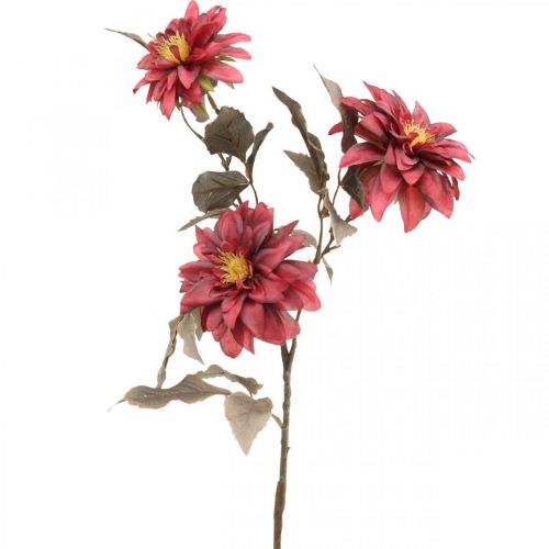Artificial flower dahlia red, silk flower autumn 72cm Ø9/11cm