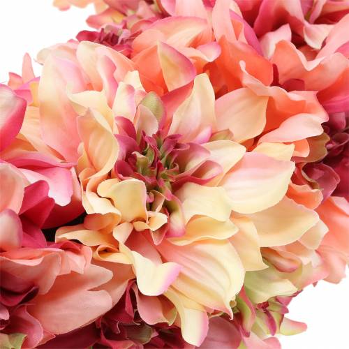 Floristik24 Dahlia blossom wreath pink, cream Ø42cm