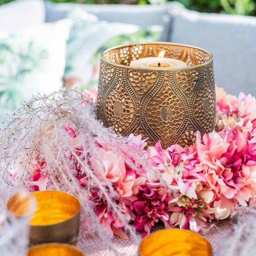 Floristik24 Dahlia blossom wreath pink, cream Ø42cm