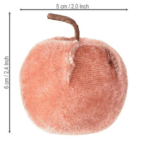 Product Decorative apples fabric apple velvet brown yellow Ø5cm H6cm 12 pcs