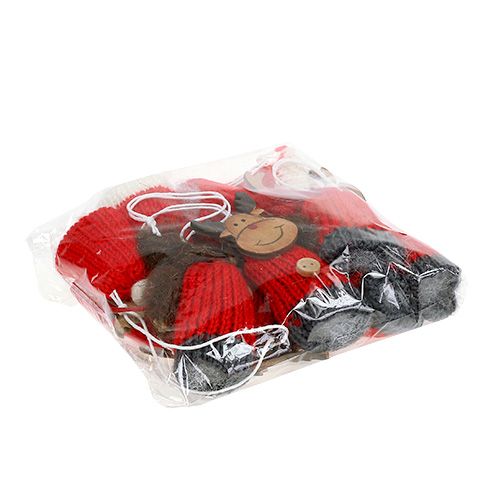 Floristik24 Deco hanger deer 7.5cm red-white 12pcs