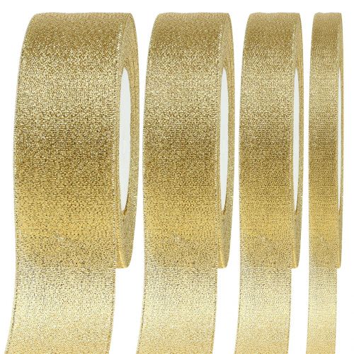 Product Decorative ribbon gold various widths 22.5m
