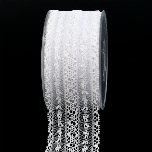 Floristik24 Decorative ribbon lace 55mm 20m white