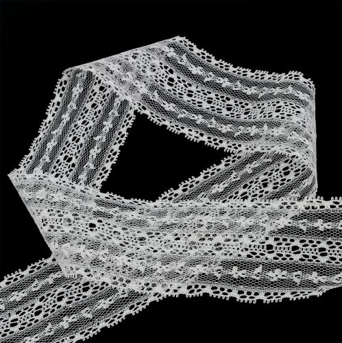 Floristik24 Decorative ribbon lace 55mm 20m white