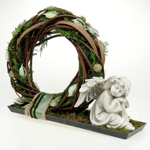 Product Memorial Figure Sleeping Angel Grey 16cm 2 Pcs