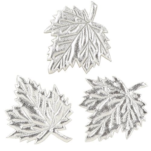 Decorative silk leaves 5cm silver 60 pcs
