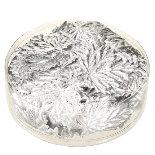 Product Decorative silk leaves 5cm silver 60 pcs