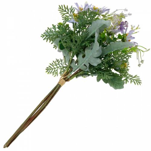 Floristik24 Decorative bouquet, purple silk flowers, spring decorations, artificial asters, carnations and eucalyptus