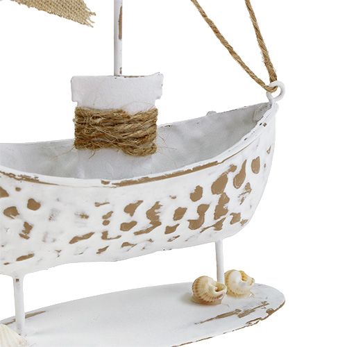 Floristik24 Decorative boat standing white H22cm