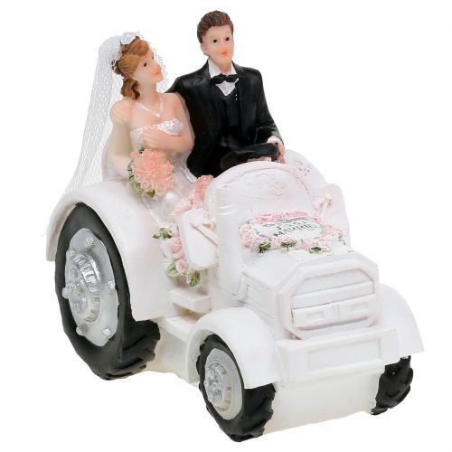 Floristik24 Decorative bride and groom on tractor H10cm