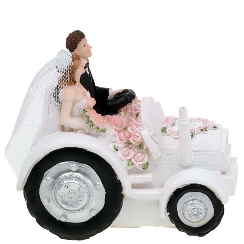 Product Decorative bride and groom on tractor H10cm