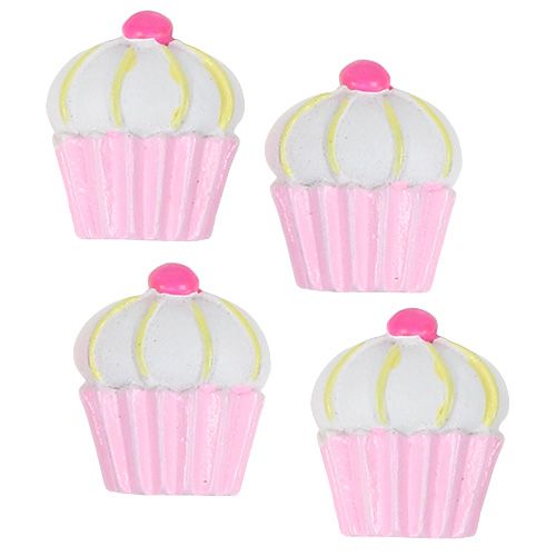 Miniature decorative cupcakes pink, white 2.5cm 60pcs