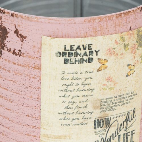 Product Decorative tin, antique rose, metal tin for planting, Ø11cm H10.5cm