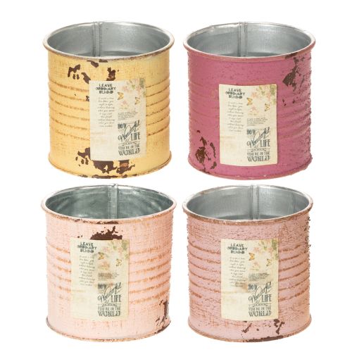 Decorative box metal vintage Ø8cm H7.5cm Different colours buy online | Floristik24.ie