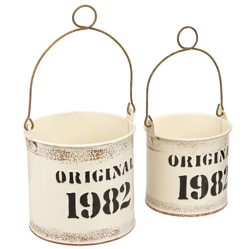 Product Decorative Bucket Handle &quot;Original 1982&quot; Cream Ø12/10cm 2×2-Set