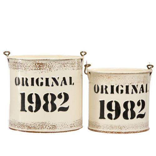 Product Decorative Bucket Handle &quot;Original 1982&quot; Cream Ø12/10cm 2×2-Set