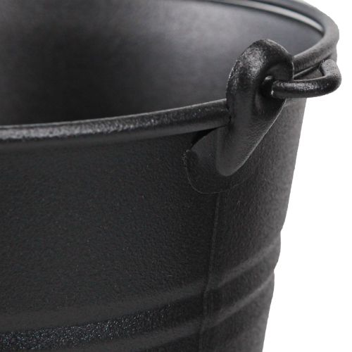 Floristik24 Decorative Bucket Metal Flowerpot Handle Black Ø14cm 3pcs