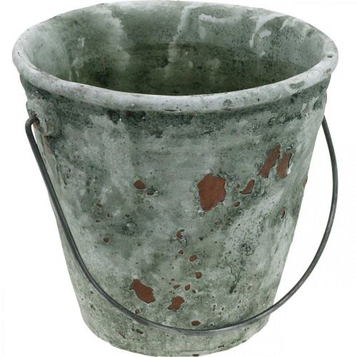 Product Decorative bucket, flower pot, ceramic bucket antique look Ø19.5cm H19cm