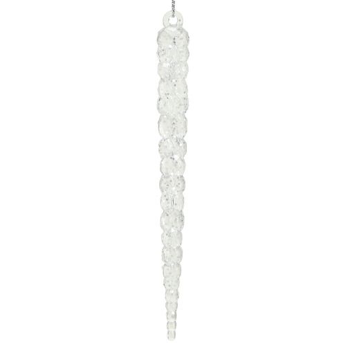 Floristik24 Decorative icicles for hanging winter clear glitter 14cm 4pcs
