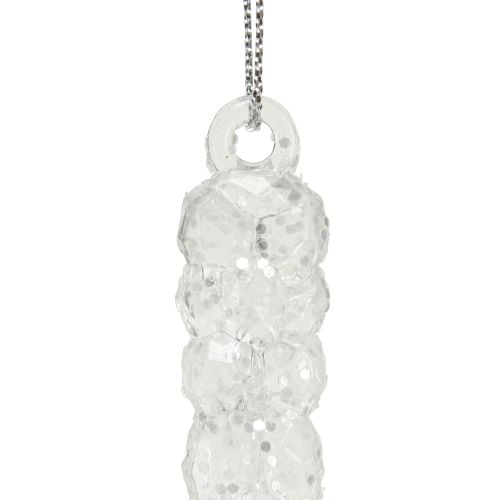 Product Decorative icicles for hanging winter clear glitter 14cm 4pcs