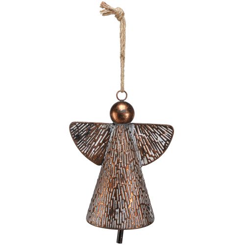 Product Decorative Guardian Angel Metal Bell Bronze White Vintage Shabby Chic 21x13.5x24cm