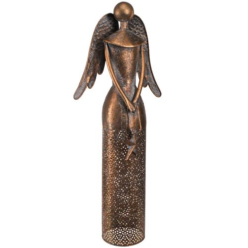 Decoration Angel with Star Metal Christmas Bronze H52cm