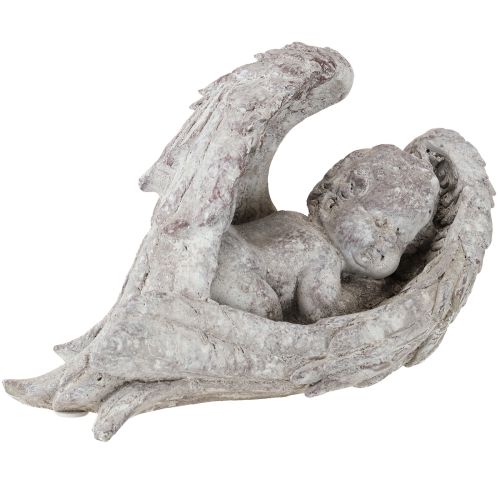 Floristik24 Decorative angel sleeping with wings angel figure grave 22.5cm