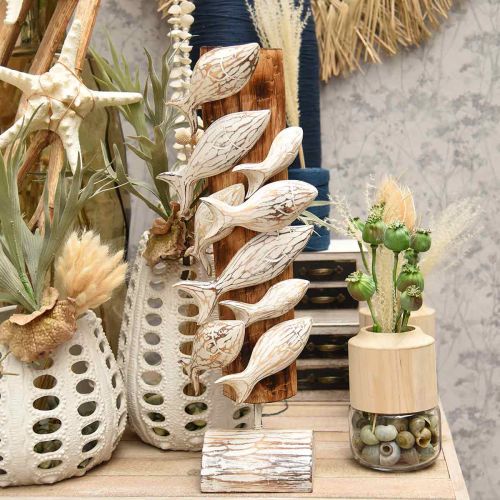 Product Decorative fish standing wooden school of fish Maritime decoration 59cm